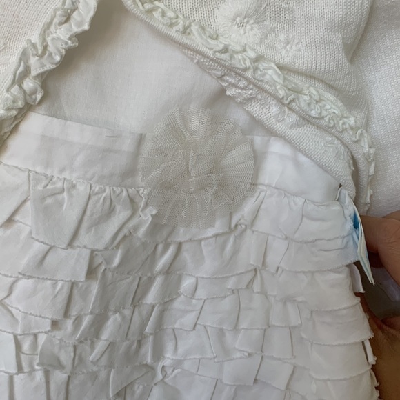 NEW Children’s Place Matching Set Ruffle Dress and Shrug Embroidered Cardigan - Picture 4 of 14